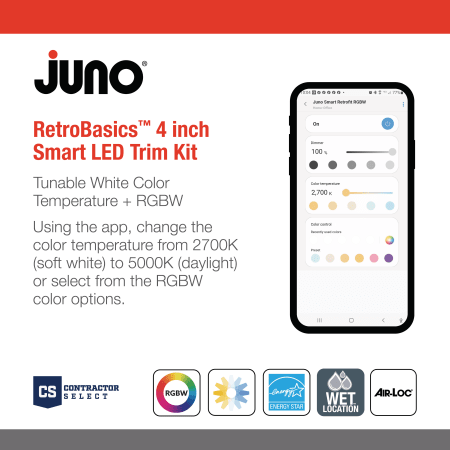 A large image of the Juno Lighting RB4SC RGBW L/SKTWHIP M6 Alternate Image