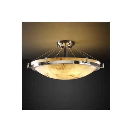 A large image of the Justice Design Group FAL-9682-35-LED-5000 Brushed Nickel