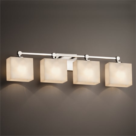 A large image of the Justice Design Group CLD-8424-55-LED4-2800 Brushed Nickel