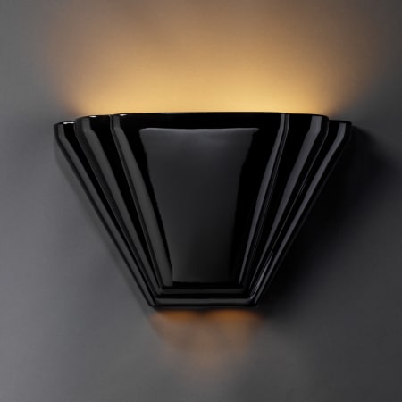 A large image of the Justice Design Group CER-2700-BLK-LED-2000 Gloss Black