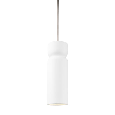 A large image of the Justice Design Group CER-6510-WHT-RIGID Brushed Nickel