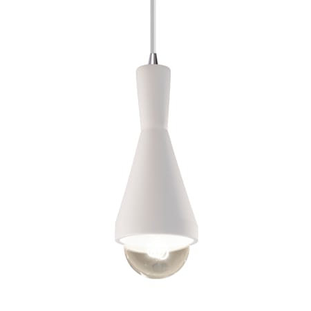 A large image of the Justice Design Group CER-6520-WTCD-LED1-700 Bisque / Polished Chrome