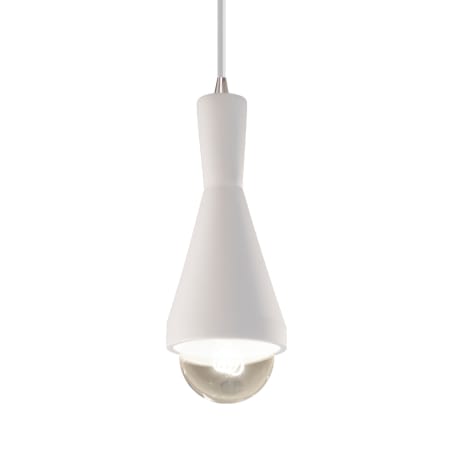 A large image of the Justice Design Group CER-6520-WTCD-LED1-700 Bisque / Brushed Nickel