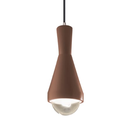 A large image of the Justice Design Group CER-6520-BKCD-LED1-700 Canyon Clay / Brushed Nickel