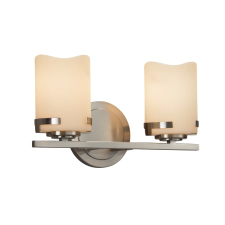 A large image of the Justice Design Group CNDL-8452-14-CREM Brushed Nickel