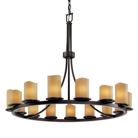 A large image of the Justice Design Group CNDL-8715-14-AMBR Dark Bronze