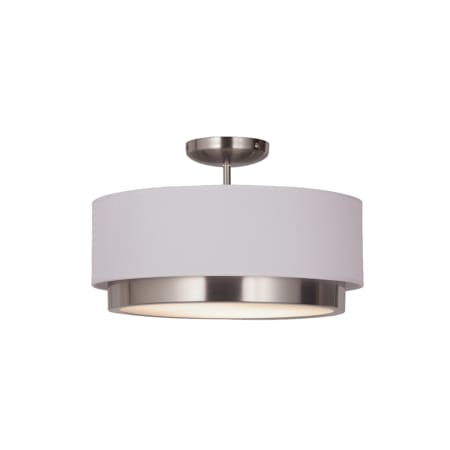 A large image of the Justice Design Group FAB-4470-WHTE Brushed Nickel