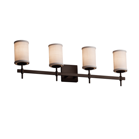 A large image of the Justice Design Group FAB-8414-10-WHTE-LED4-2800 Dark Bronze