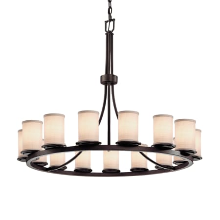 A large image of the Justice Design Group FAB-8715-10-WHTE-LED15-10500 Dark Bronze