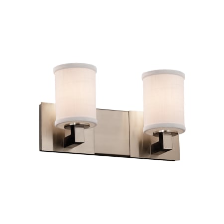 A large image of the Justice Design Group FAB-8922-10-WHTE-LED2-1400 Brushed Nickel