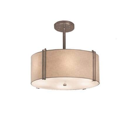 A large image of the Justice Design Group FAB-9510-WHTE-LED3-2100 Brushed Nickel