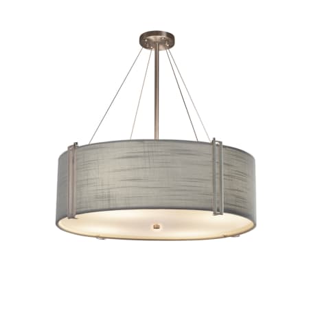 A large image of the Justice Design Group FAB-9517-GRAY-LED8-5600 Brushed Nickel