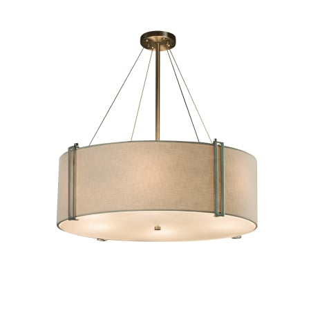 A large image of the Justice Design Group FAB-9517-WHTE-LED8-5600 Brushed Nickel