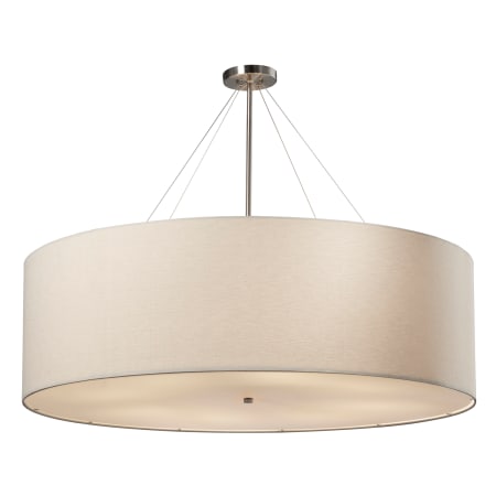 A large image of the Justice Design Group FAB-9597-WHTE-LED8-5600 Brushed Nickel