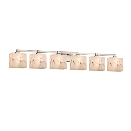 A large image of the Justice Design Group FAL-8436-55-LED6-4200 Brushed Nickel
