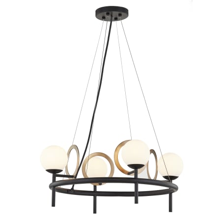 A large image of the Justice Design Group FSN-4225-OPAL Matte Black / Brass