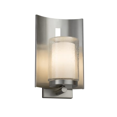 A large image of the Justice Design Group FSN-7591W-10-OPAL Brushed Nickel