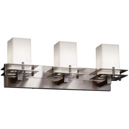 A large image of the Justice Design Group FSN-8173-15-OPAL Brushed Nickel