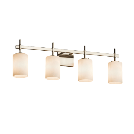 A large image of the Justice Design Group FSN-8414-10-OPAL-LED4-2800 Brushed Nickel