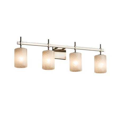 A large image of the Justice Design Group FSN-8414-10-WEVE-LED4-2800 Brushed Nickel