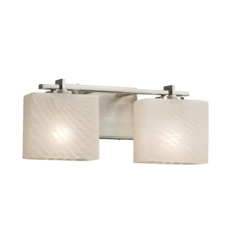 A large image of the Justice Design Group FSN-8442-55-WEVE-LED2-1400 Brushed Nickel