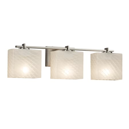 A large image of the Justice Design Group FSN-8443-55-WEVE Brushed Nickel