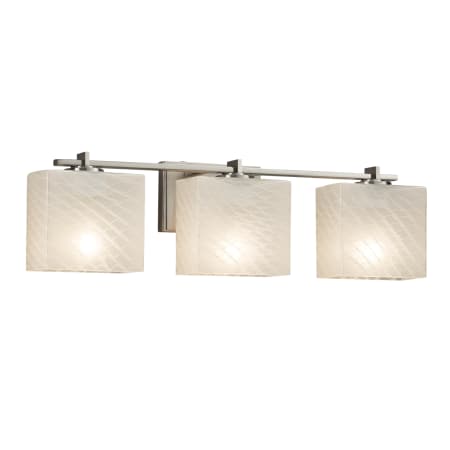 A large image of the Justice Design Group FSN-8443-55-WEVE-LED3-2100 Brushed Nickel