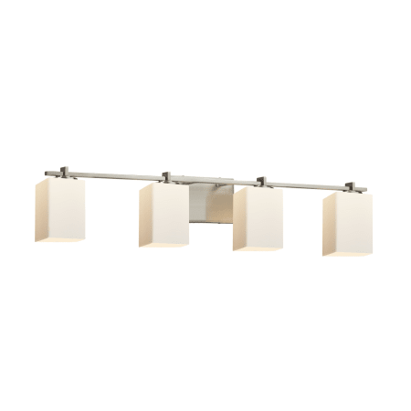 A large image of the Justice Design Group FSN-8444-15-OPAL Brushed Nickel