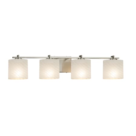 A large image of the Justice Design Group FSN-8444-30-WEVE-LED4-2800 Brushed Nickel