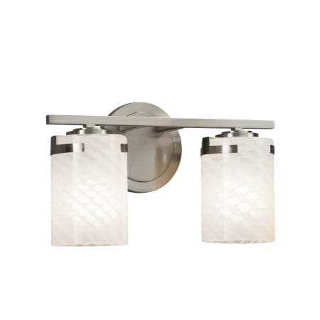 A large image of the Justice Design Group FSN-8452-10-WEVE-LED2-1400 Brushed Nickel