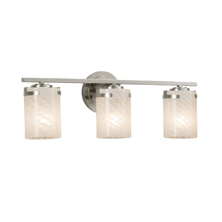 A large image of the Justice Design Group FSN-8453-10-WEVE-LED3-2100 Brushed Nickel