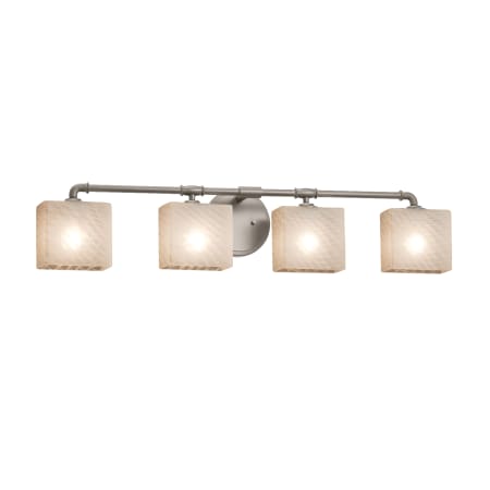 A large image of the Justice Design Group FSN-8464-55-WEVE Brushed Nickel