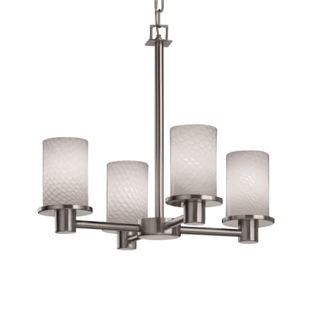 A large image of the Justice Design Group FSN-8510-10-WEVE Brushed Nickel