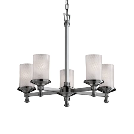 A large image of the Justice Design Group FSN-8530-10-WEVE Brushed Nickel