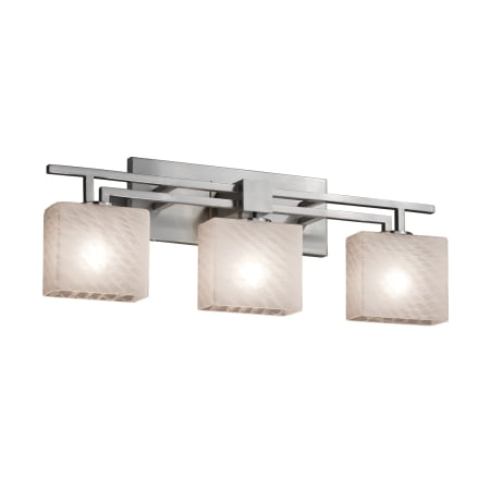 A large image of the Justice Design Group FSN-8703-55-WEVE Brushed Nickel