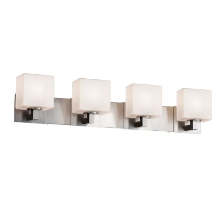 A large image of the Justice Design Group FSN-8924-55-OPAL-LED4-2800 Brushed Nickel