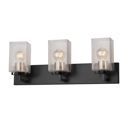 A large image of the Justice Design Group FSN-8943-15-SEED Matte Black / Brass