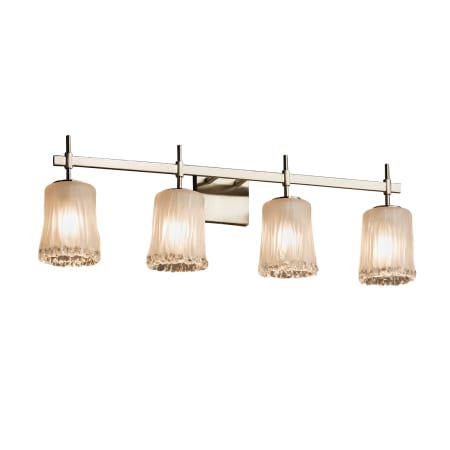 A large image of the Justice Design Group GLA-8414-16-WTFR-LED4-2800 Brushed Nickel