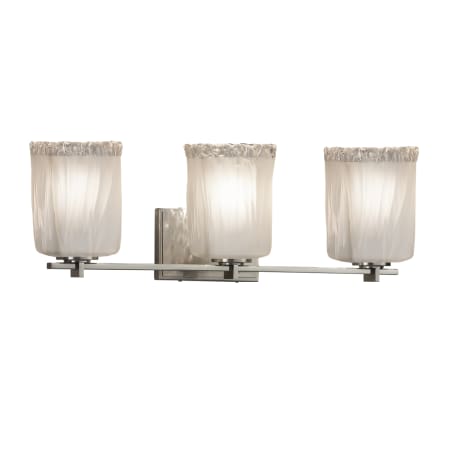 A large image of the Justice Design Group GLA-8443-26-WTFR-LED3-2100 Brushed Nickel