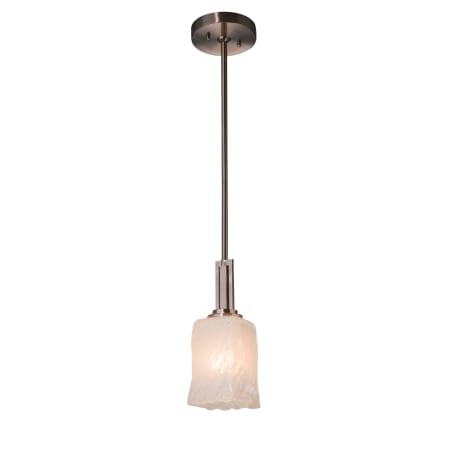 A large image of the Justice Design Group GLA-8445-26-WHTW Brushed Nickel