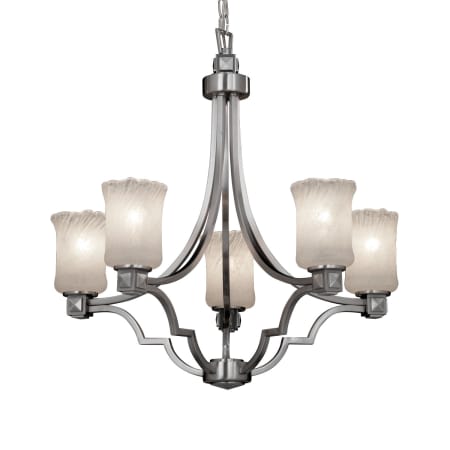 A large image of the Justice Design Group GLA-8500-16-WHTW Brushed Nickel