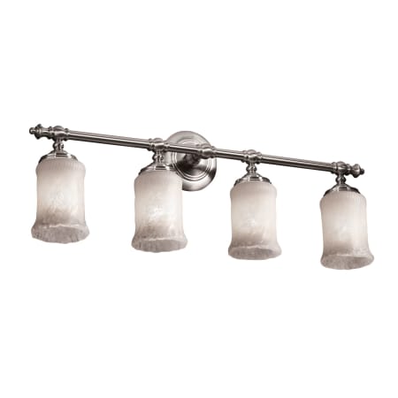 A large image of the Justice Design Group GLA-8524-16-WHTW Brushed Nickel