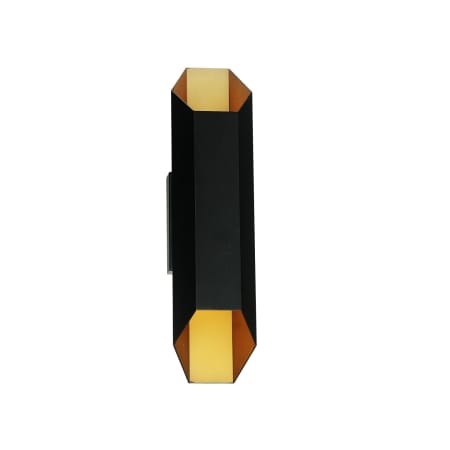 A large image of the Justice Design Group NSH-4092W Matte Black / Brass