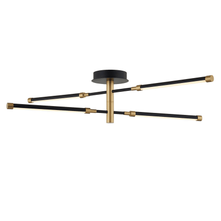 A large image of the Justice Design Group NSH-4447 Matte Black / Brass