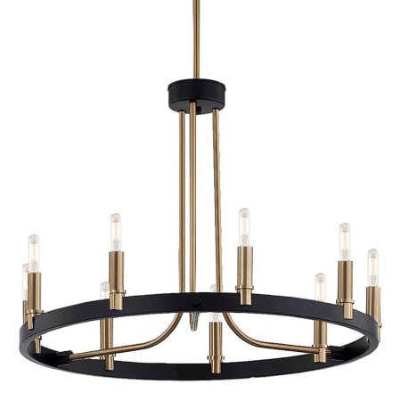 A large image of the Justice Design Group NSH-8043 Matte Black / Brass