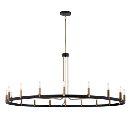 A large image of the Justice Design Group NSH-8046 Matte Black / Brass