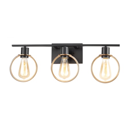 A large image of the Justice Design Group NSH-8903 Matte Black / Brass