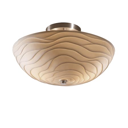 A large image of the Justice Design Group PNA-9690-35-WAVE-LED-2000 Brushed Nickel