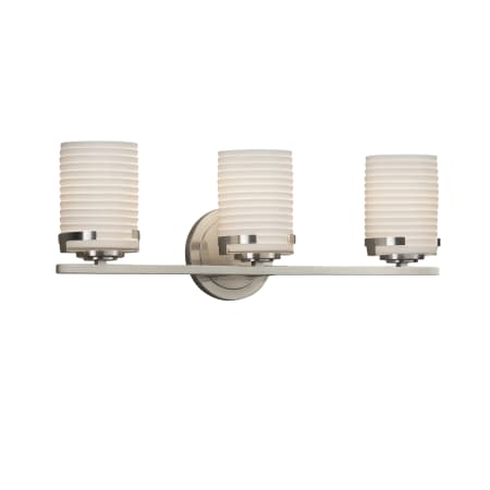 A large image of the Justice Design Group POR-8453-10-SAWT-LED3-2100 Brushed Nickel