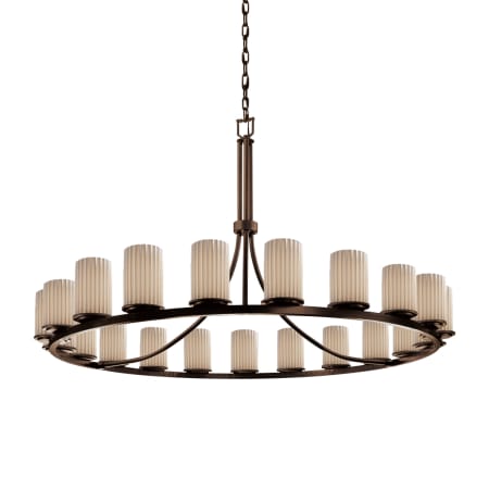 A large image of the Justice Design Group POR-8716 Dark Bronze with Pleated Shades